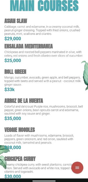 🌱 Vegan Menu (Main Courses) at Pezetarian in Cartagena