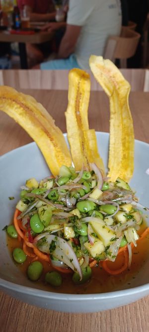 Mango ceviche at Pezetarian in Cartagena