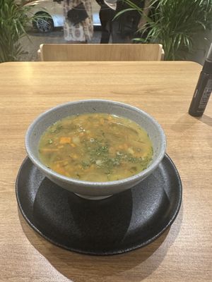Lentil soupp  at Pezetarian in Cartagena
