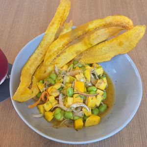 Mango ceviche at Pezetarian in Cartagena