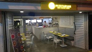 View from outside at Pezetarian in Cartagena