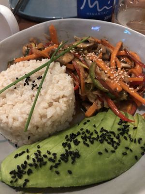 Hot veggie bowl  at Pezetarian in Cartagena