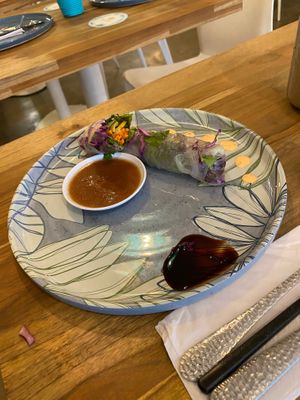 Veggie rolls at Pezetarian in Cartagena