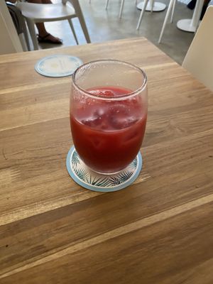 Watermelon mint juice at Pezetarian in Cartagena
