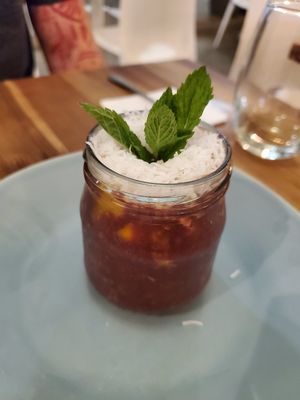 Acai sorbet at Pezetarian in Cartagena