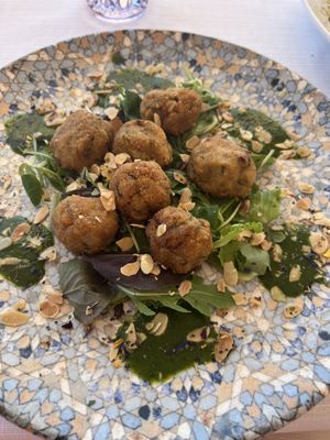 Chickpeas croquette style   at Perla Blu in La Maddalena