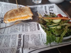Grilled cheese with side salad at L'Gros Luxe in Longueuil