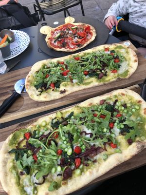 2 vegan pea pizzas & vegan kids pizza at ASK Italian in Lichfield