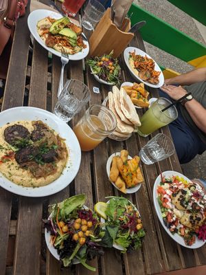 Shnitzelonim / Chickebab / Hatzil Baladi / Cauliflower of life at Chickpea Restaurant in Vancouver