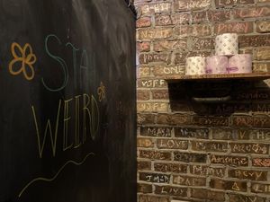 Not sure if there’s anyone interested in their restroom settings but here it it… at Chickpea Restaurant in Vancouver