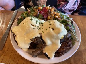 Mushroom Benny   at Chickpea Restaurant in Vancouver