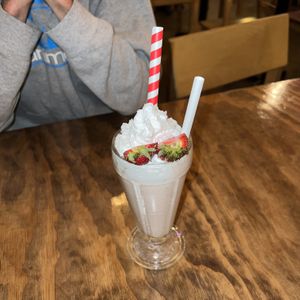 Strawberry Milkshake  at Chickpea Restaurant in Vancouver