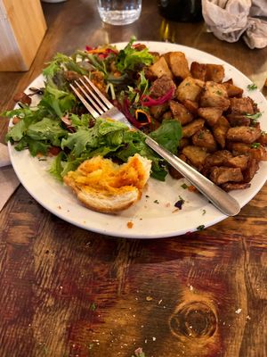 Hashbrowns were cold not worth eating...  at Chickpea Restaurant in Vancouver