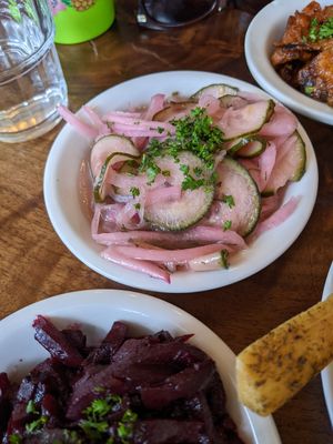 Pickled cucumber tapas at Chickpea Restaurant in Vancouver