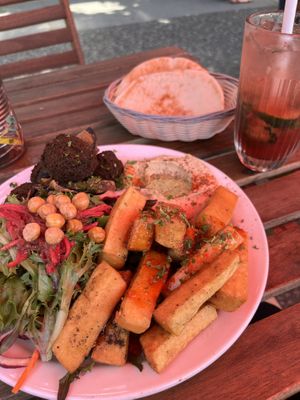 Falafel platter   at Chickpea Restaurant in Vancouver