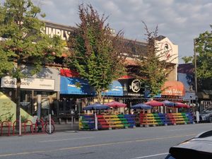 Outside at Chickpea Restaurant in Vancouver