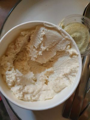 Vegan label at Chickpea Restaurant in Vancouver