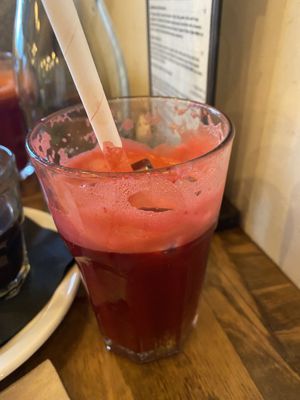 Beet ginger juice   at Chickpea Restaurant in Vancouver