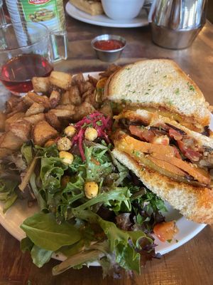 Chickpea melt on sourdoughh  at Chickpea Restaurant in Vancouver
