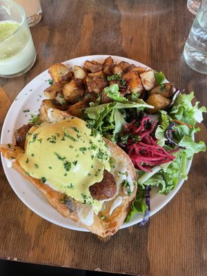 Malawach with Sausage   at Chickpea Restaurant in Vancouver