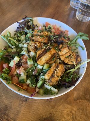 Lion mane salad  at Chickpea Restaurant in Vancouver