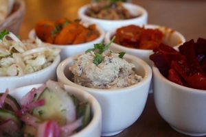 Salatim- Add the colors of the rainbow to your meal with our delicious vegan salads at Chickpea Restaurant in Vancouver