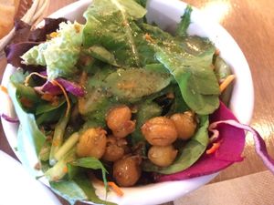 Side salad at Chickpea Restaurant in Vancouver