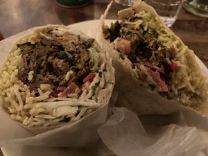Shawarma, burrito-style  at Chickpea Restaurant in Vancouver
