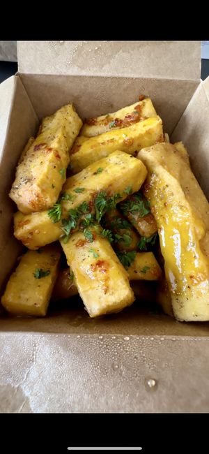 Chickpea friesd  at Chickpea Restaurant in Vancouver