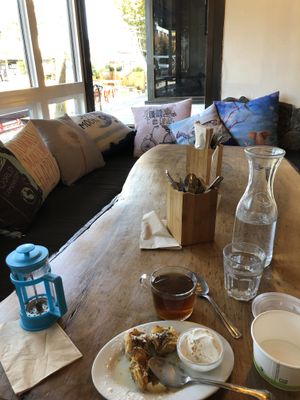 Inside table.  at Chickpea Restaurant in Vancouver