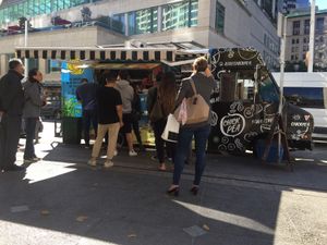 Downtown by Canada place and foodcourt at Chickpea Restaurant in Vancouver