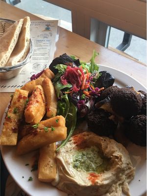 Falafel platter  at Chickpea Restaurant in Vancouver