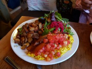 all day breakfast tofu scramble  at Chickpea Restaurant in Vancouver