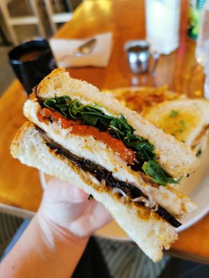 Dreamy almond halloumi. at Chickpea Restaurant in Vancouver