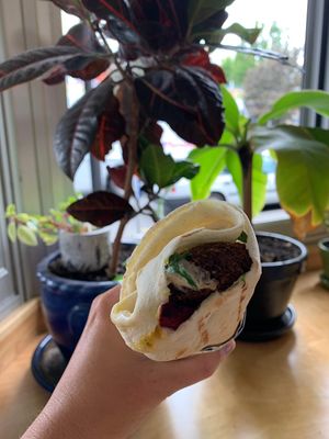 Falafel wrap  at Yalla in Victoria