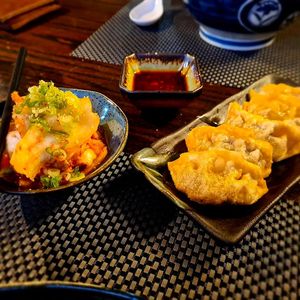 Starters - kimchi and gyozas at Itadakizen in Shrewsbury