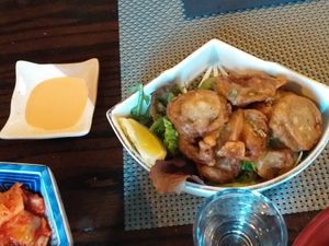 Vegan calamari at Itadakizen in Shrewsbury