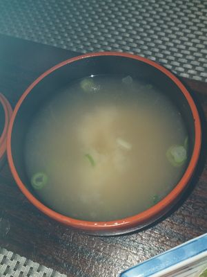 Miso soup at Itadakizen in Shrewsbury