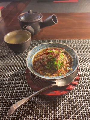 Mapo tofu and green tea at Itadakizen in Shrewsbury