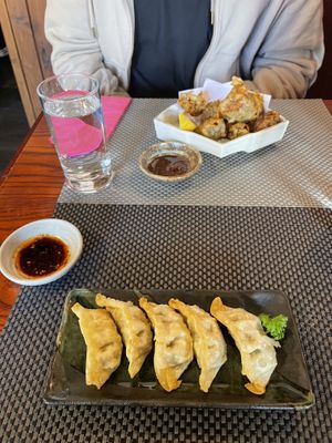 Gyoza and tempura  at Itadakizen in Shrewsbury