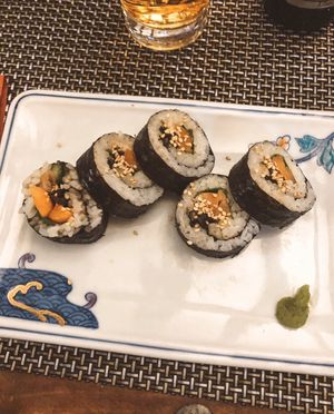 Veg sushi rolls at Itadakizen in Shrewsbury