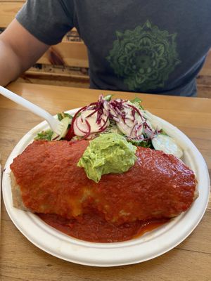 No, no! This is not how to make a burrito!  at Nature's Grill - Ventura in Ventura