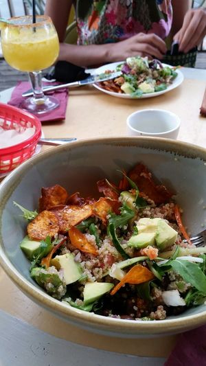 quinoa salad (half eaten) at Taco Paco in Ibiza