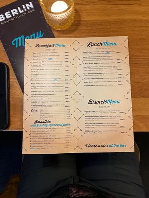Menu   at Cafe Berlin in Akureyri