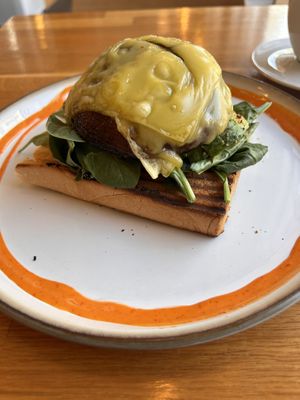 Vegan Cheese , Portobello Avocado Toast…  at Cafe Berlin in Akureyri