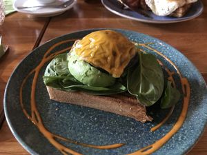 Portobello toast (breakfast) at Cafe Berlin in Akureyri