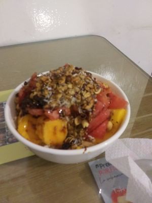 Jumbo fruit salad at Govinda in Chiclayo