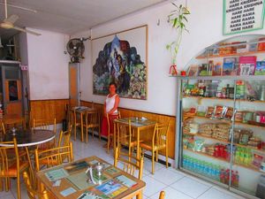 Owner Ms. Madhavi at Govindas at Govinda in Chiclayo