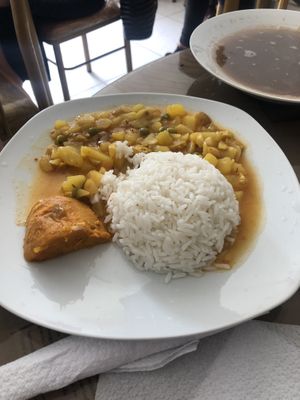 Main course of the day at Govinda in Chiclayo