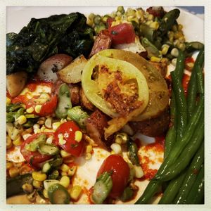 The vegetarian option without the cheese.  at Magnolias in Charleston